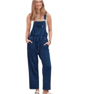 Sundance Bexley Overalls PS Small Petite Soft French Terry Cotton Relaxed Navy
